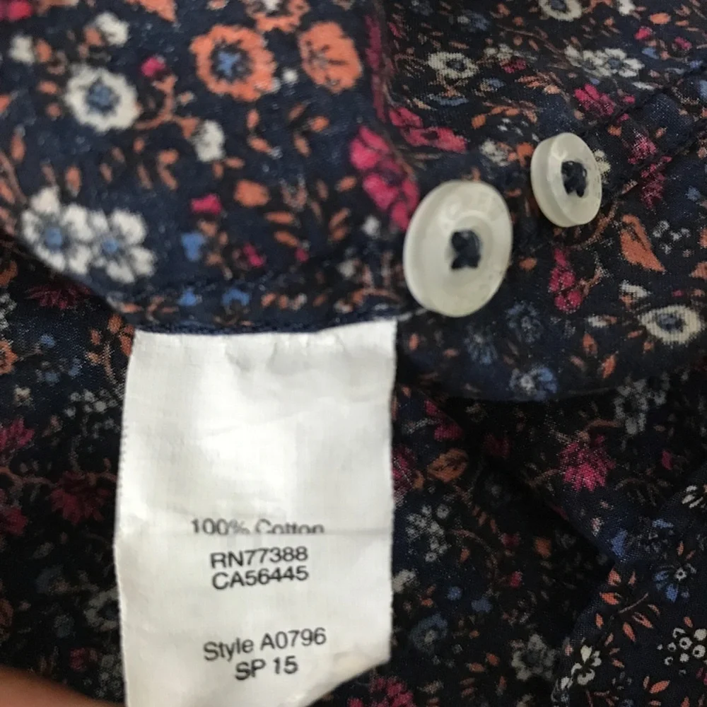 J CREW MENS SHIRT FLORAL BLACK RED BUTTON DOEN LONG SLEEVE LARGE